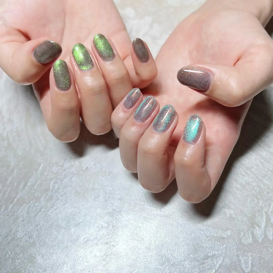 ネイル マグネットネイル ニュアンスネイル ショートネイル gemickle nailのネイルデザイン