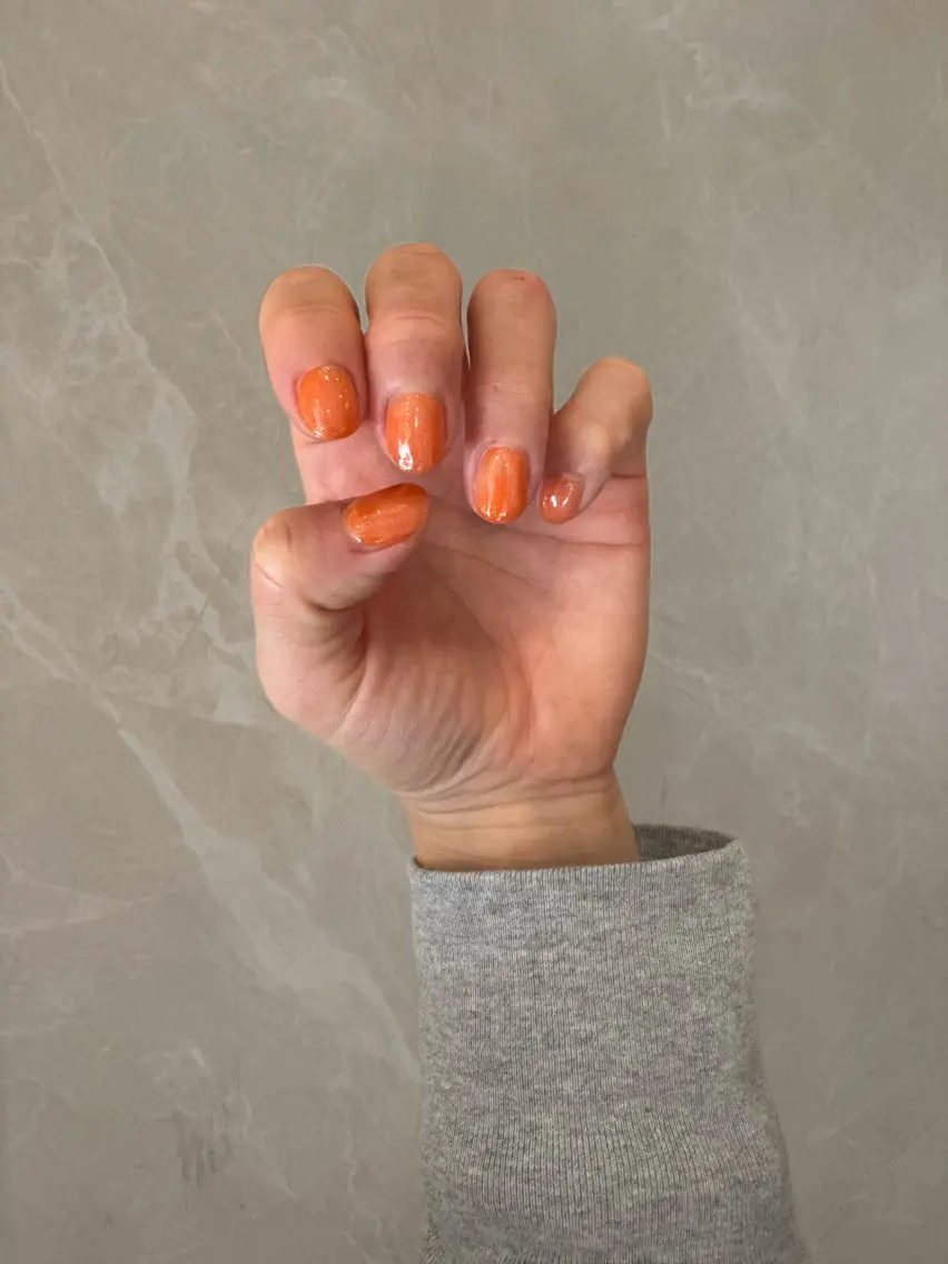 ネイル クリアネイル メンズネイル ワンカラーネイル オレンジ ハンドネイル N nailのネイルデザイン