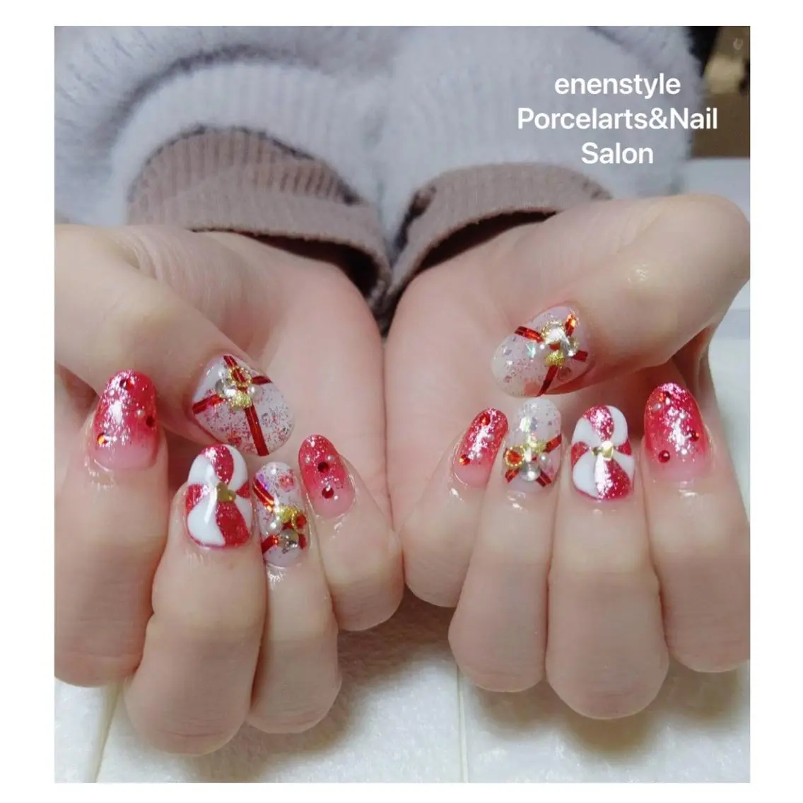 ミディアム ネイル ハンドネイル 🐾enen style 🐾のネイルデザイン