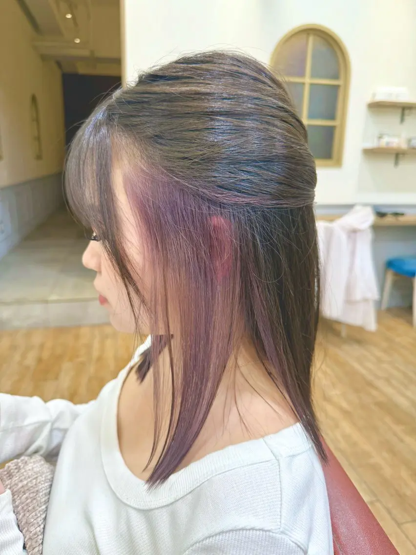 カラー ラベンダーカラー 水澤 七斗のヘアスタイル