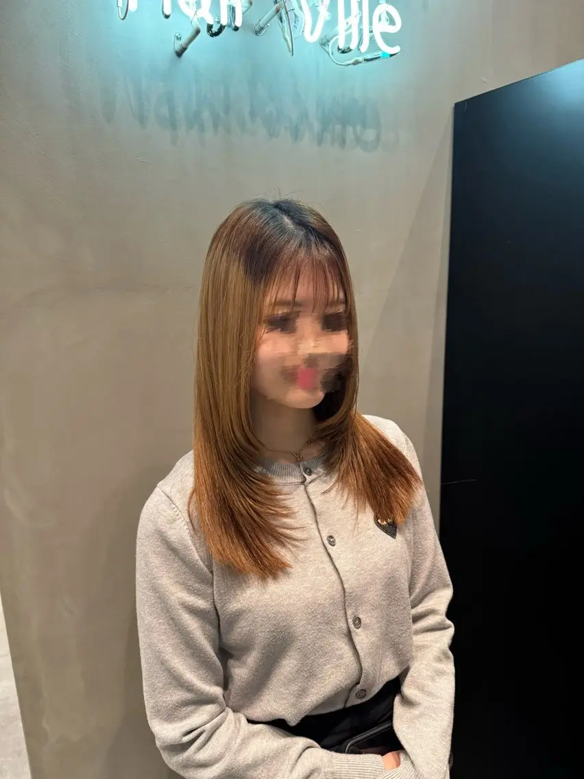 ロング 顔まわりレイヤー 韓国風ヘア レイヤーカット 赤羽根 周のヘアスタイル
