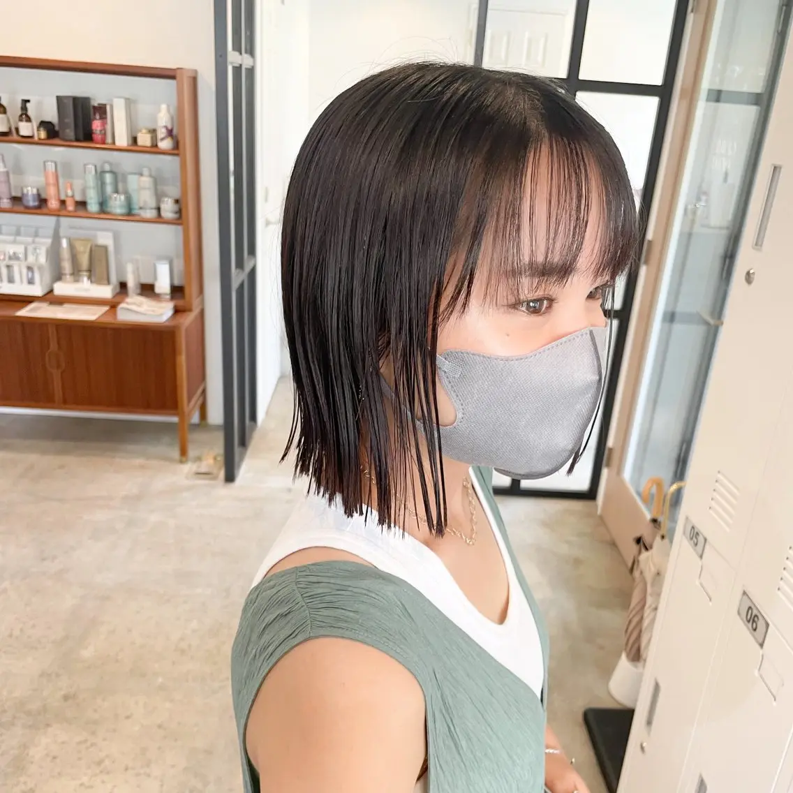 ミディアム カラー 切りっぱなしボブ ボブ カット ヘアカラー トリートメント Takuma Suzuki中目黒のヘアスタイル