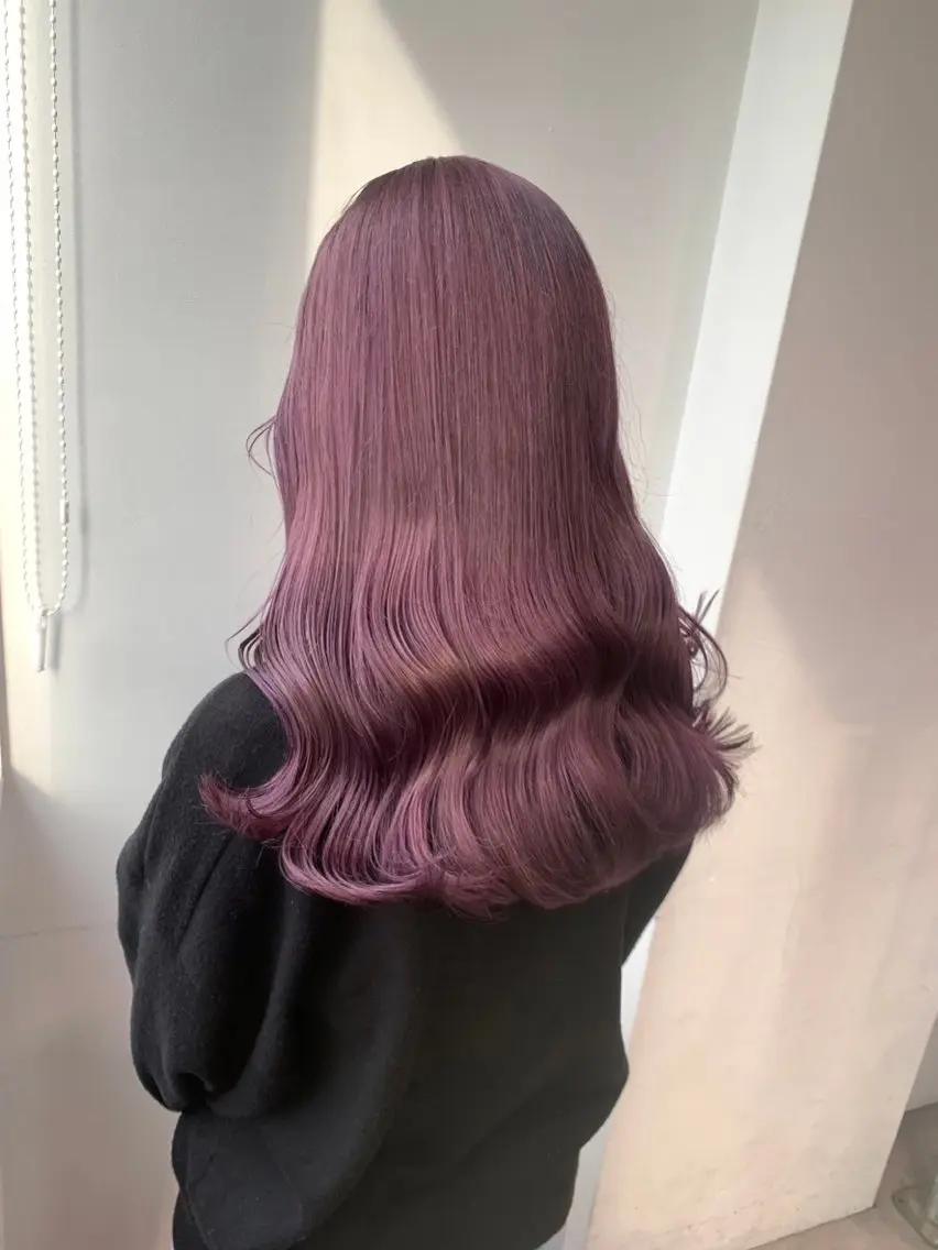 ミディアム カラー ラベンダーカラー ピンクカラー ピンクラベンダー ラベンダー💜 グレージュ🩶のヘアスタイル