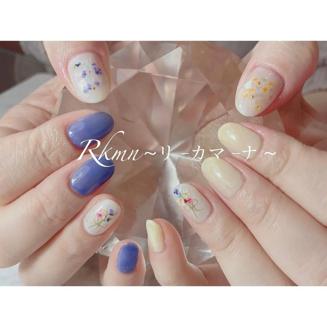 ネイル アートネイル フラワーネイル 春ネイル ハンドネイル フットネイル ハンドケア Rkmn ~リ-カマ-ナ~のネイルデザイン
