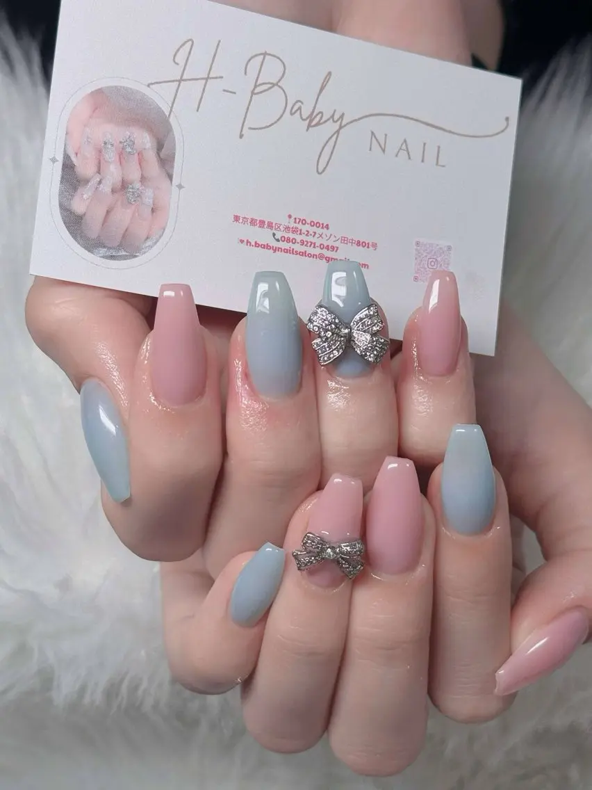 ネイル フレンチネイル ジェルネイル ガラスフレンチ ハロウィン ハート H.baby Nail Salonのネイルデザイン