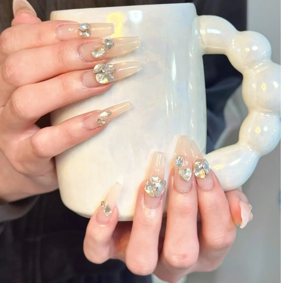 ネイル アートネイル オーロラネイル チークネイル フレンチネイル ガラスフレンチ 🎀🎀YooLi Nail Salonのネイルデザイン