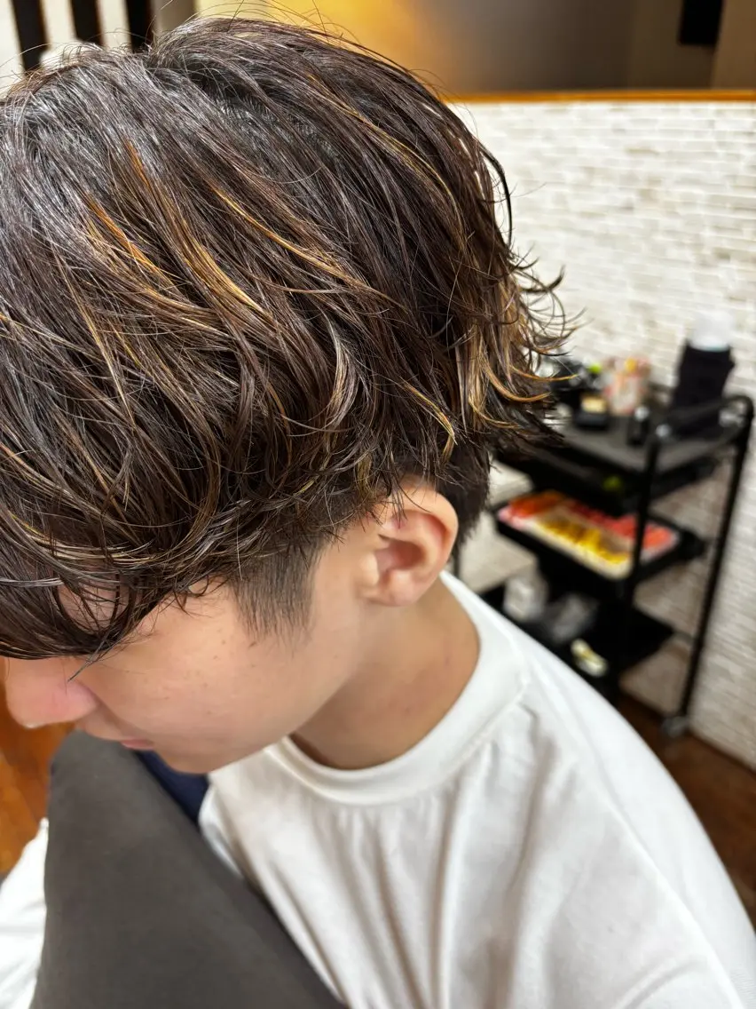 パーマ メンズ メンズパーマ ニュアンスパーマ カット パーマ ボブスタイル/ えぐちりほのヘアスタイル