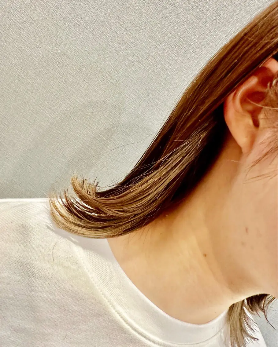 ミディアム カラー ミストバング  フェイスフレーミング ヘアカラー K Harukaのヘアスタイル