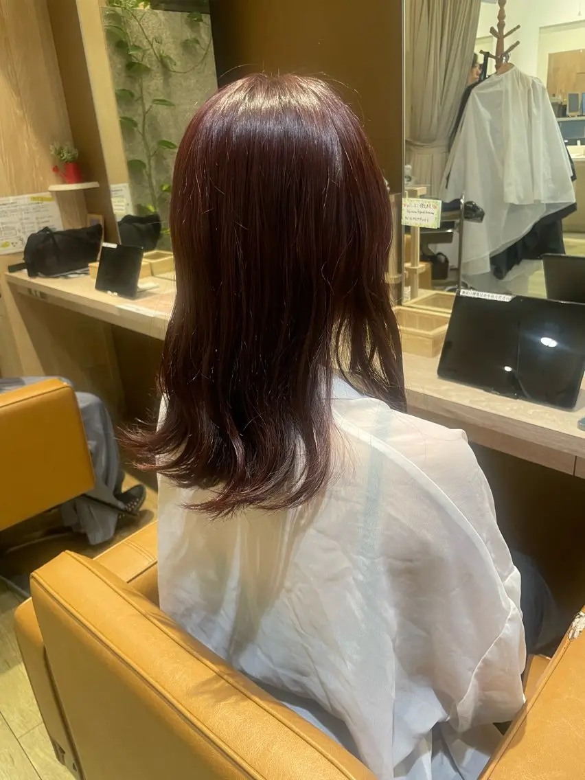 ミディアム カラー ブラウンカラー ピンクカラー 髪質改善/Bloss om🌷高橋沙衣のヘアスタイル