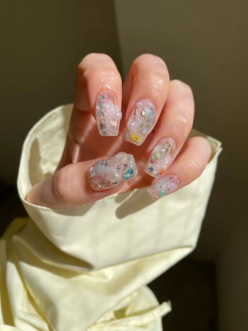 ネイル 成人式 フラッシュネイル フラワーネイル フレンチネイル ジェルネイル ハンドネイル 草加ニュアンスネイル 🌚hersのネイルデザイン