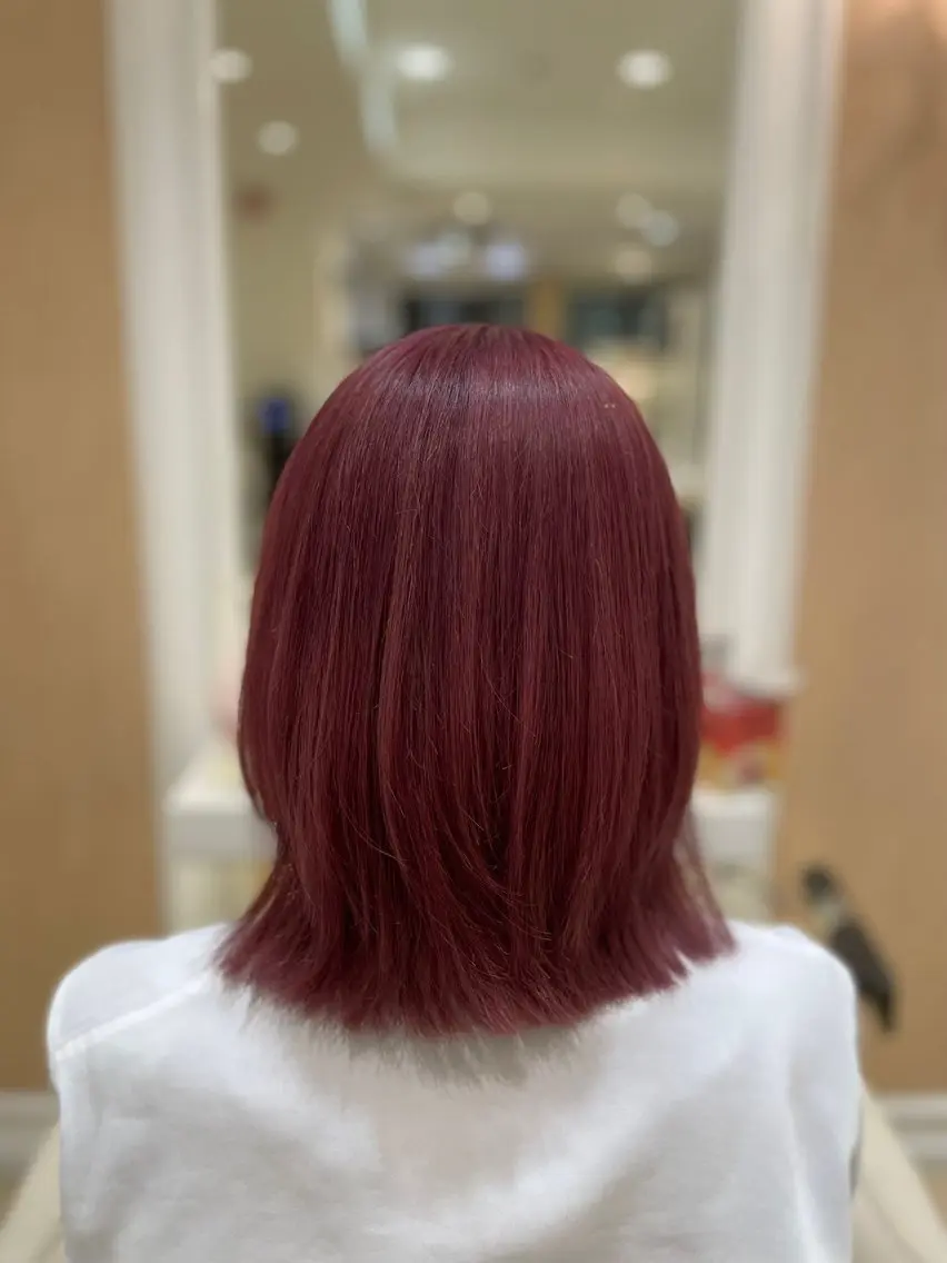 ミディアム カラー ブリーチ ピンクカラー ヘアカラー ☆Ash中目黒 浦野遥☆*。のヘアスタイル