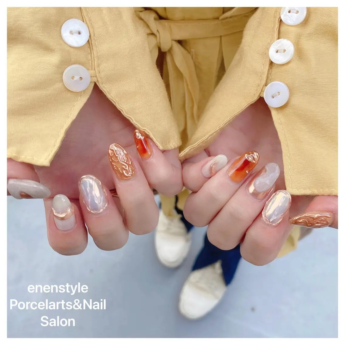 ミディアム ネイル 🐾enen style 🐾のネイルデザイン