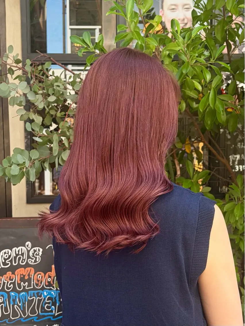カラー ピンクカラー ヘアカラー トリートメント 竹内 春奈のヘアスタイル