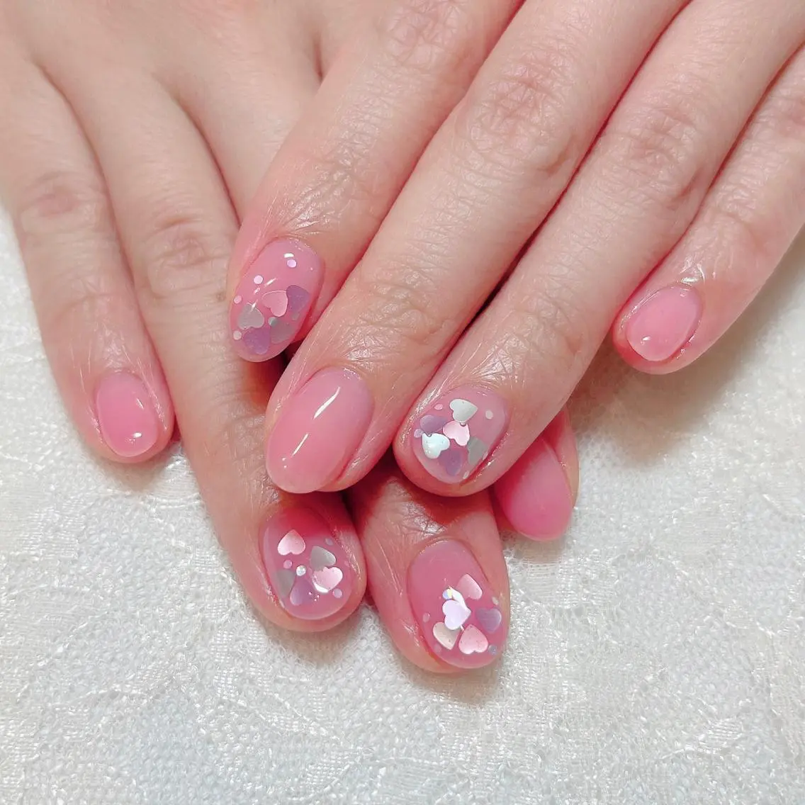 ネイル ドット ハート ハンドネイル aoi nailのネイルデザイン