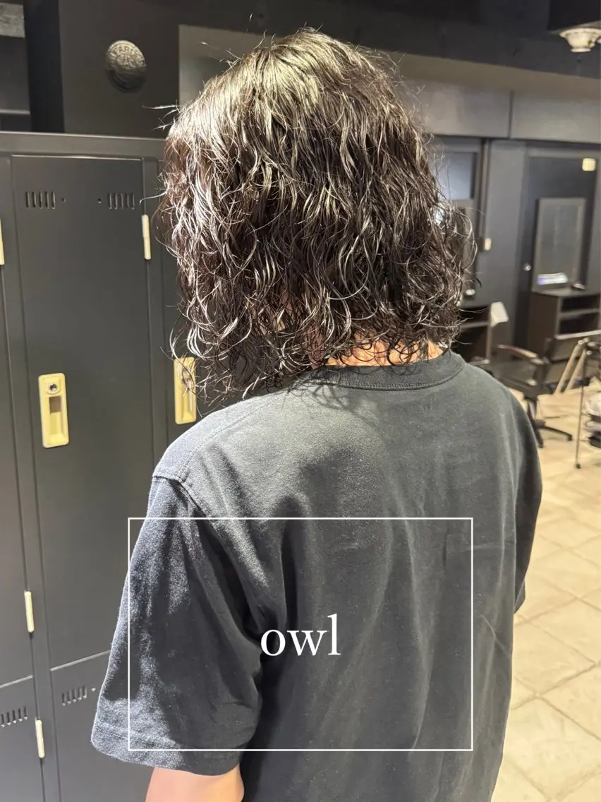 ショート パーマ メンズ メンズパーマ ボブ スパイラルパーマ カット パーマ メンズ専門 美容師✨ アメ村 堀江颯瑛のヘアスタイル