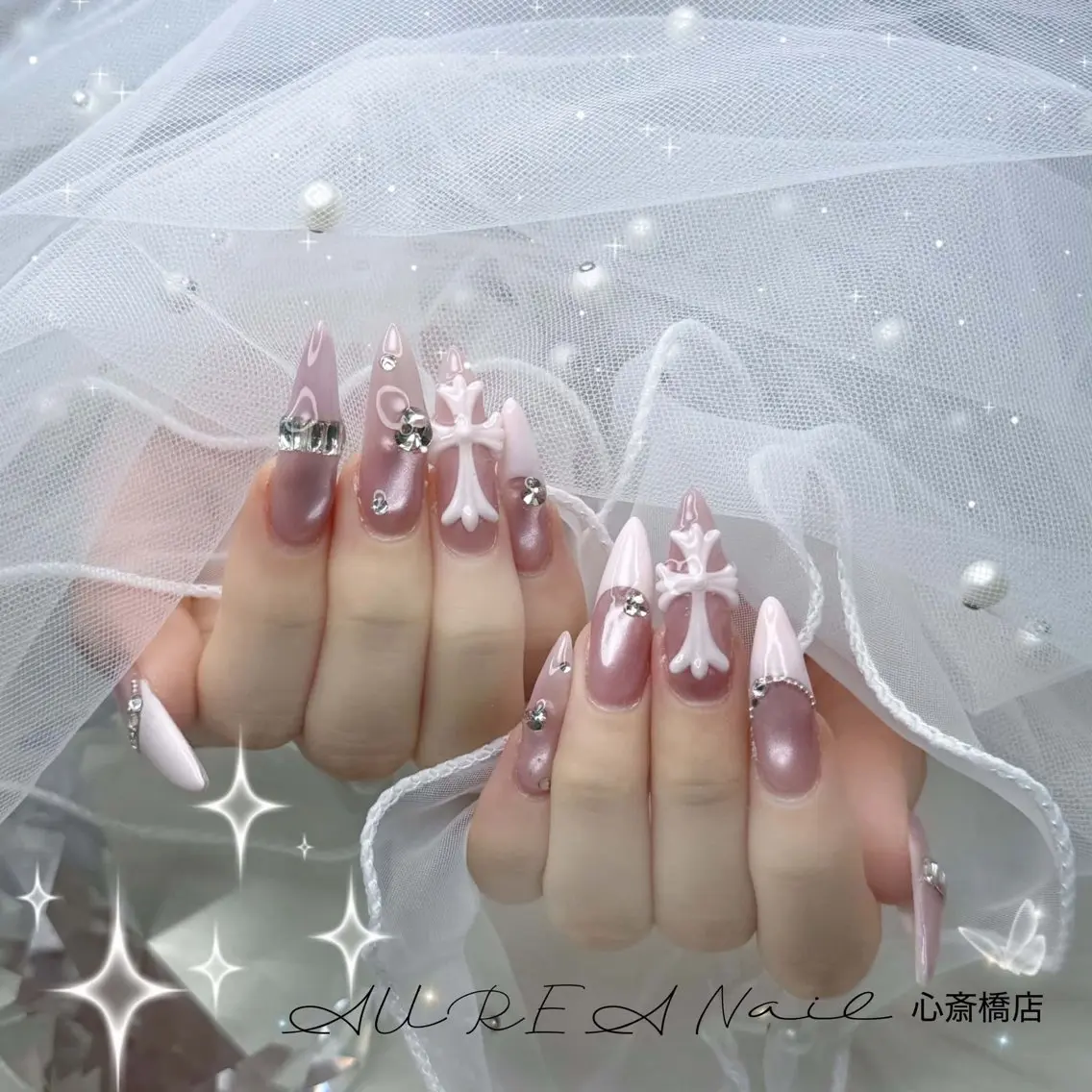 ネイル 長さ出し フレンチネイル 韓国ネイル ロングネイル シンプルネイル ハンドネイル ハンドケア Mina Aurea Nailのネイルデザイン