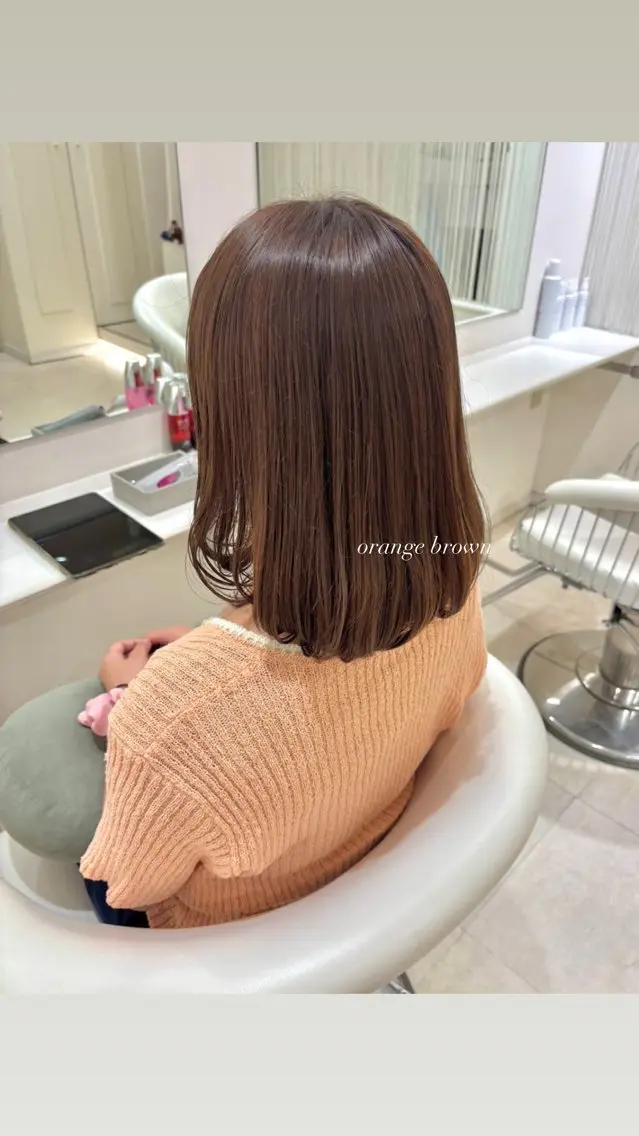 ミディアム ヘアカラー ParveMix 宮﨑 梨里のヘアスタイル