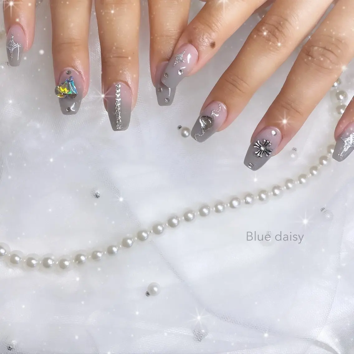 ネイル ハンドネイル Blue daisy 栄本店のネイルデザイン