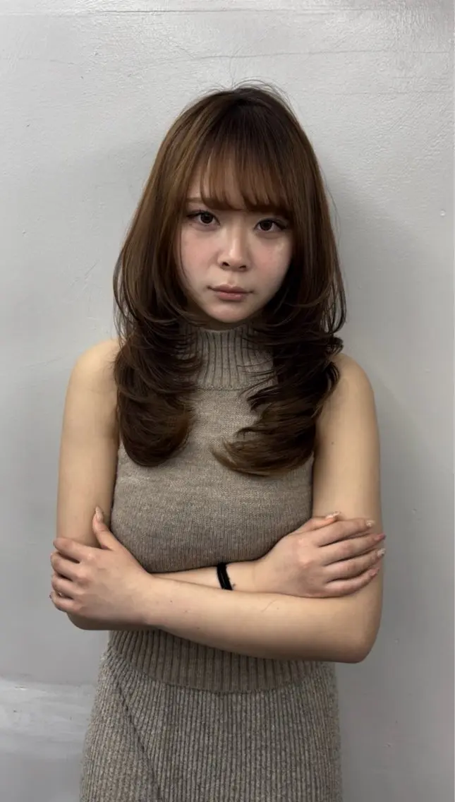 ロング ハッシュカット ハイレイヤー レイヤーカット カット りくや/エクステ /ギャル/レイヤーのヘアスタイル
