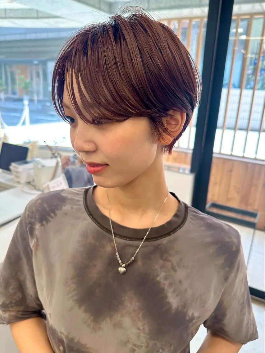 ショート カット ヘアカラー 骨格診断で絶対可愛い ✨丸みショート✨凌弥のヘアスタイル