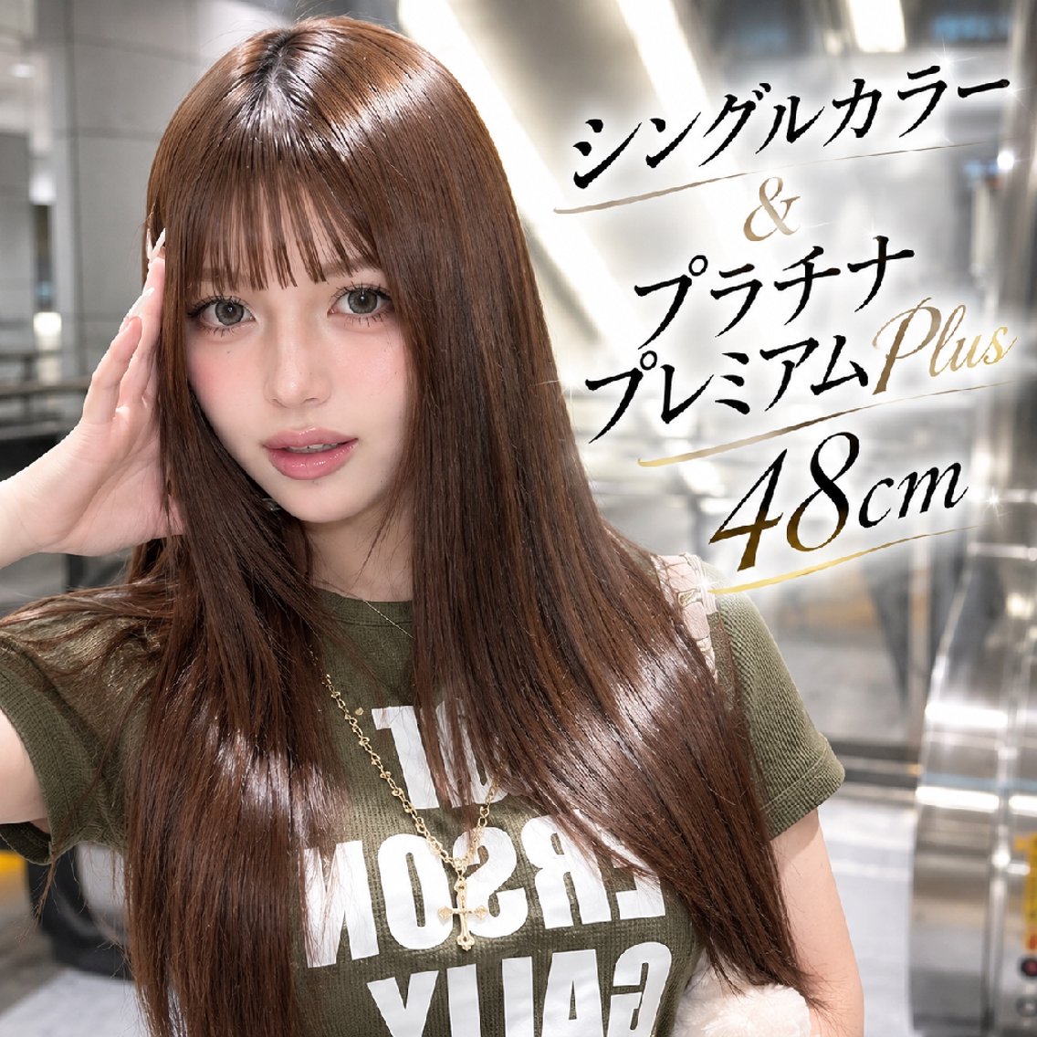💎初回U-22限定｜1本248円＊カラー＋プルエクステ60本〜 19,880円〜｜プラチナプレミアムPlus48cmの写真