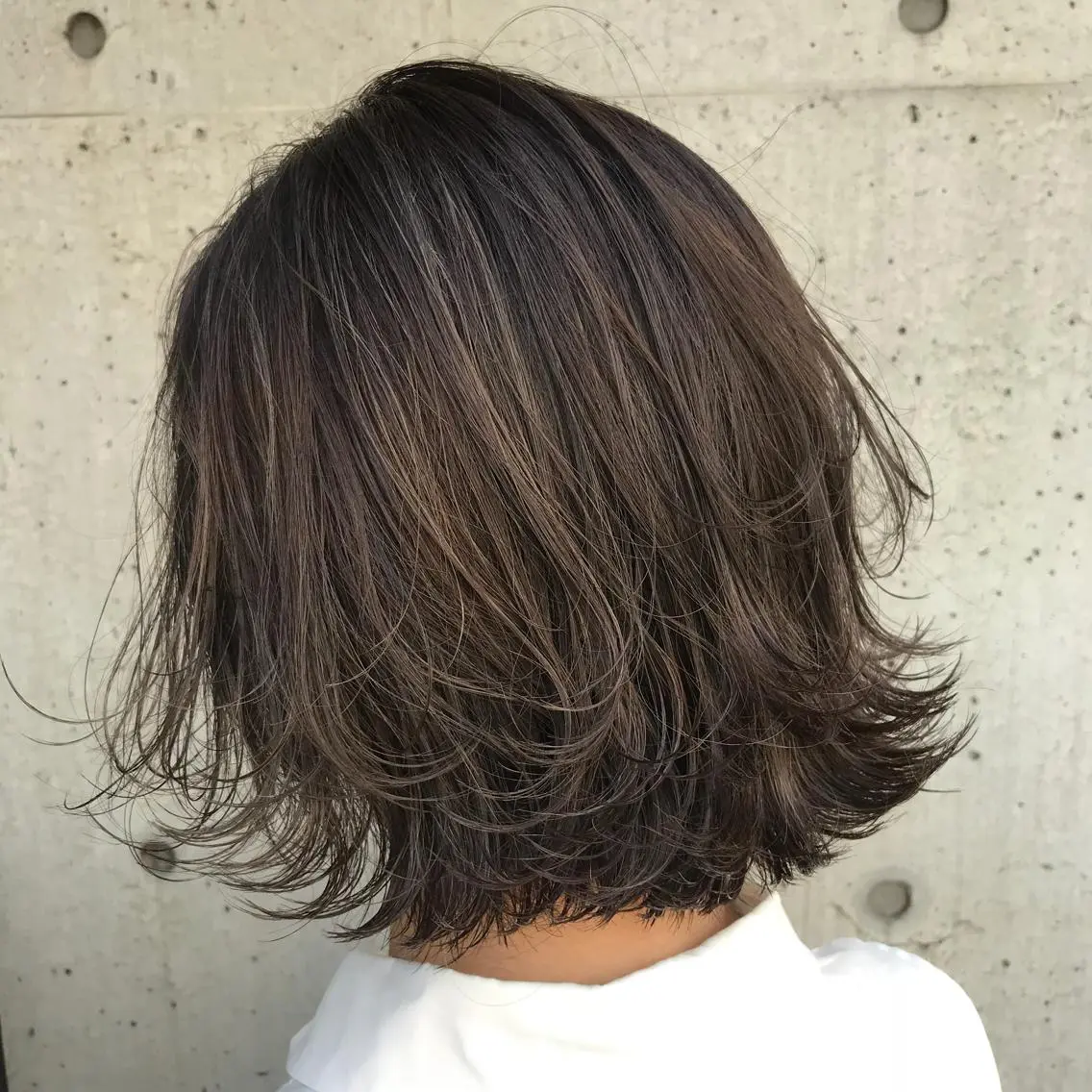 ミディアム カラー アッシュ ベージュカラー ハイライトカラー ハイライト 韓国レイヤーカット 🧸ベージュカラーのヘアスタイル