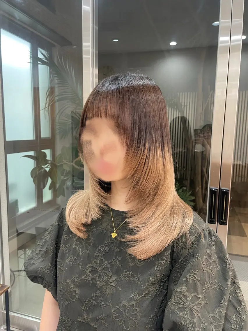 ロング 顔周りカット ハイレイヤー レイヤーカット ロング トリートメント カット トリートメント メンズ/ショート カット🌿はるかのヘアスタイル