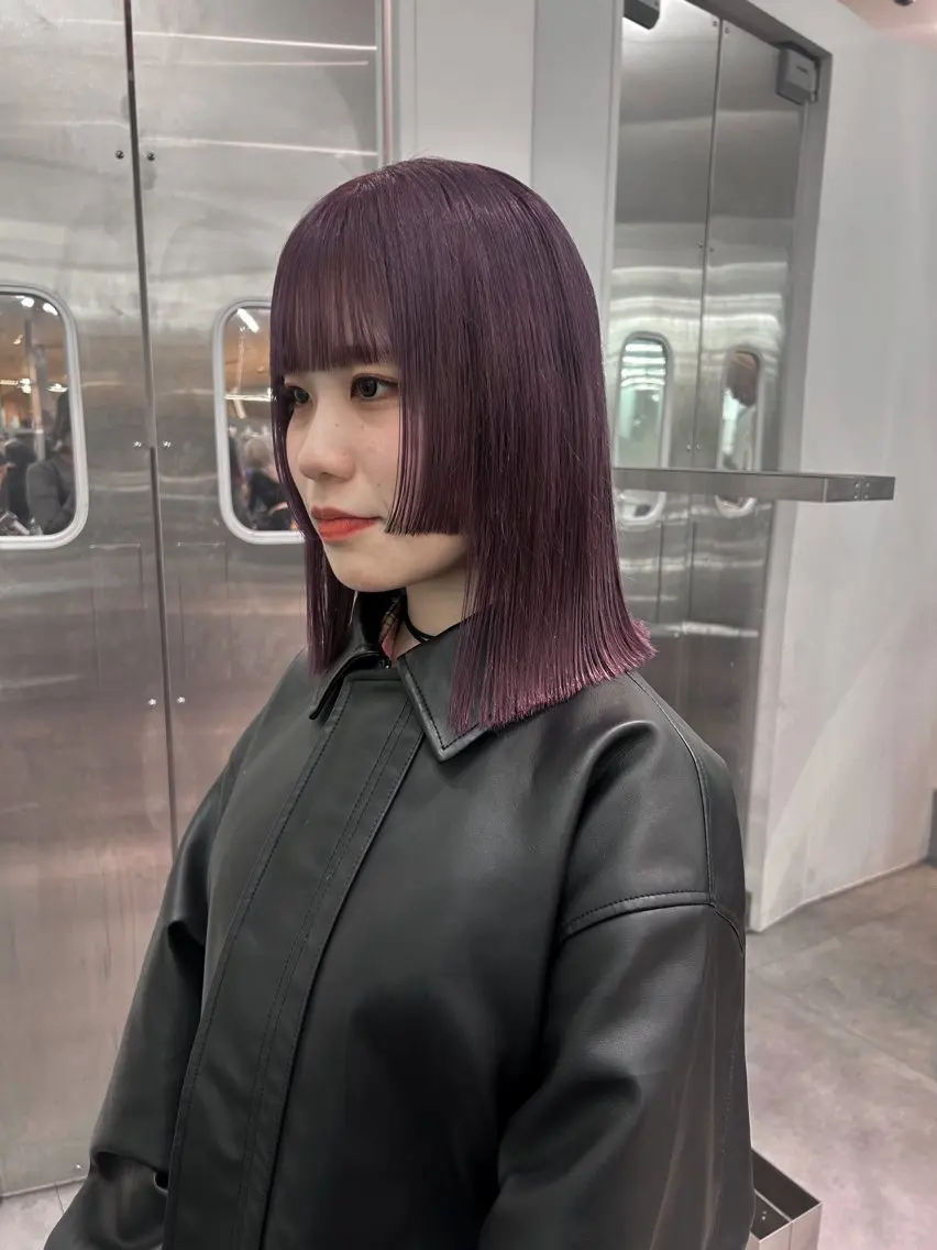 ミディアム パープルカラー ヘアカラー Hinata🛸 ハイトーン美容師のヘアスタイル