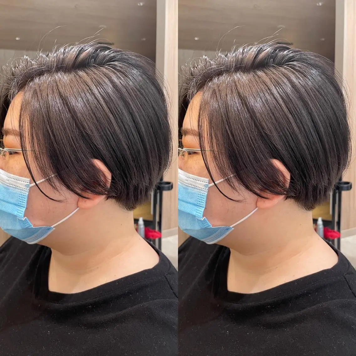 ショート カラー ショートボブ グレージュ ボブ ショートヘア カット ヘアカラー 似合わせ レイヤー須川のヘアスタイル
