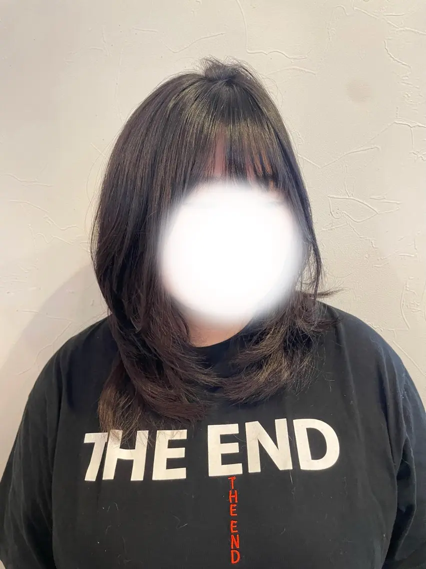 ミディアム 顔周りカット レイヤーカット カット 多田 優香のヘアスタイル