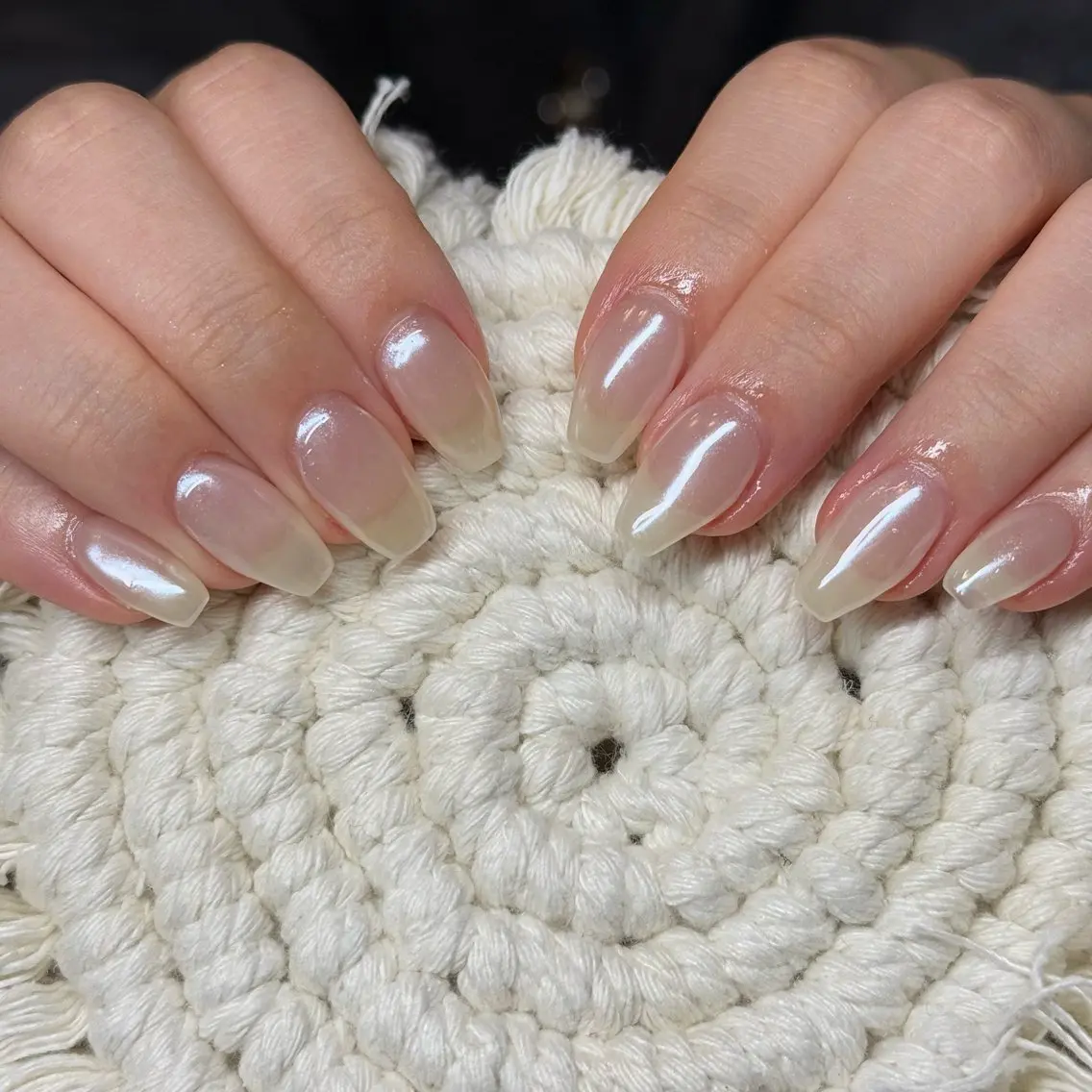 ネイル チークネイル フレンチネイル グラデーション キラキラネイル 韓国ネイル ハンドネイル Risa_ Nailのネイルデザイン