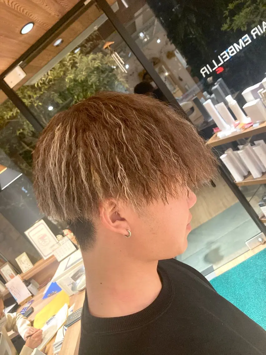 【映え束ツイスト】men'sカット+ハイライト+パイルツイスト¥15000の写真