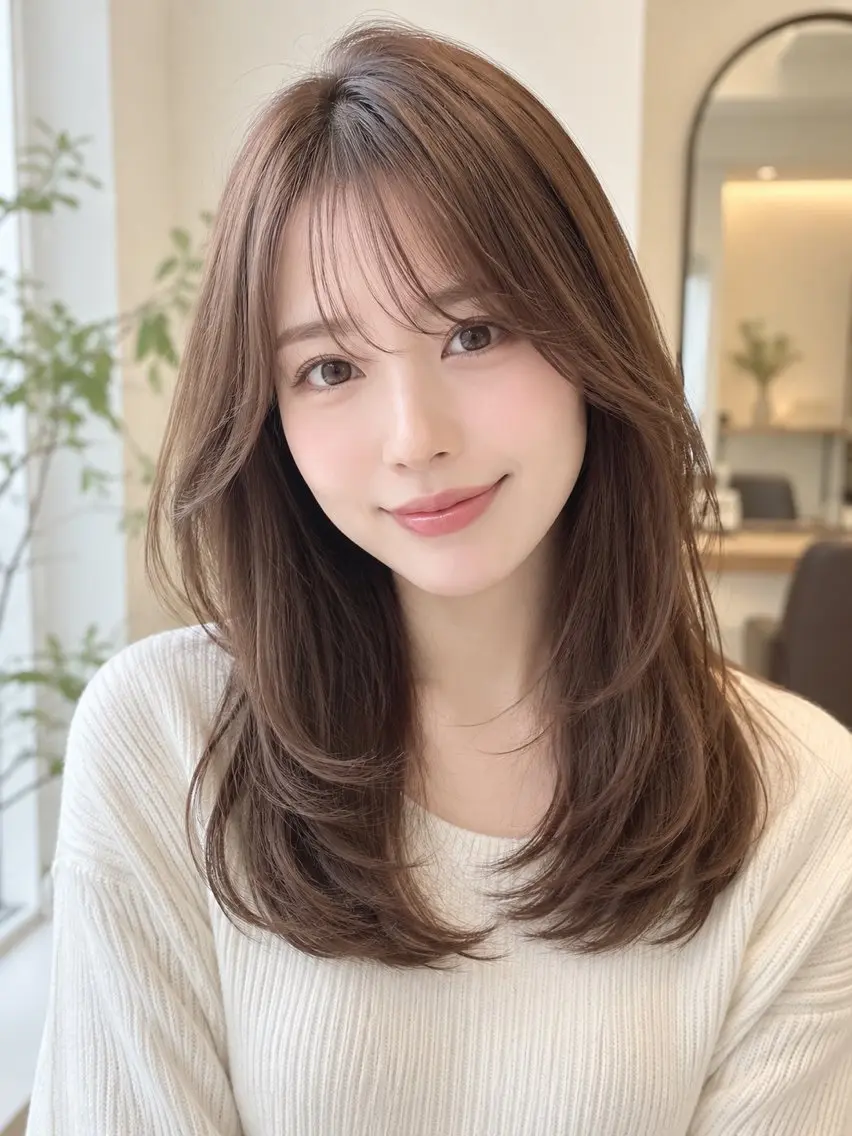 ミディアム カット ヘアカラー トリートメント 宇賀 芹加のヘアスタイル