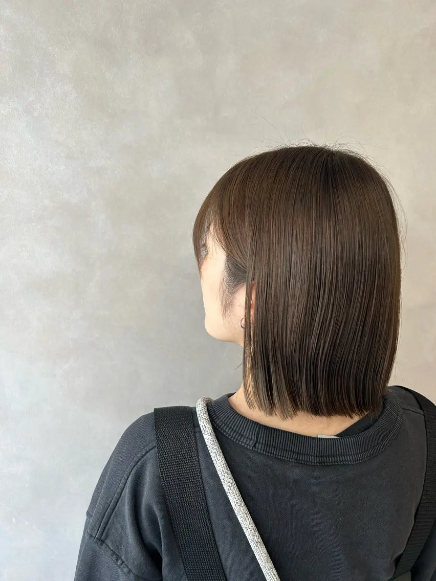 ミディアム 切りっぱなしボブ ボブ ノンダメージ ✂︎竹村まどかのヘアスタイル