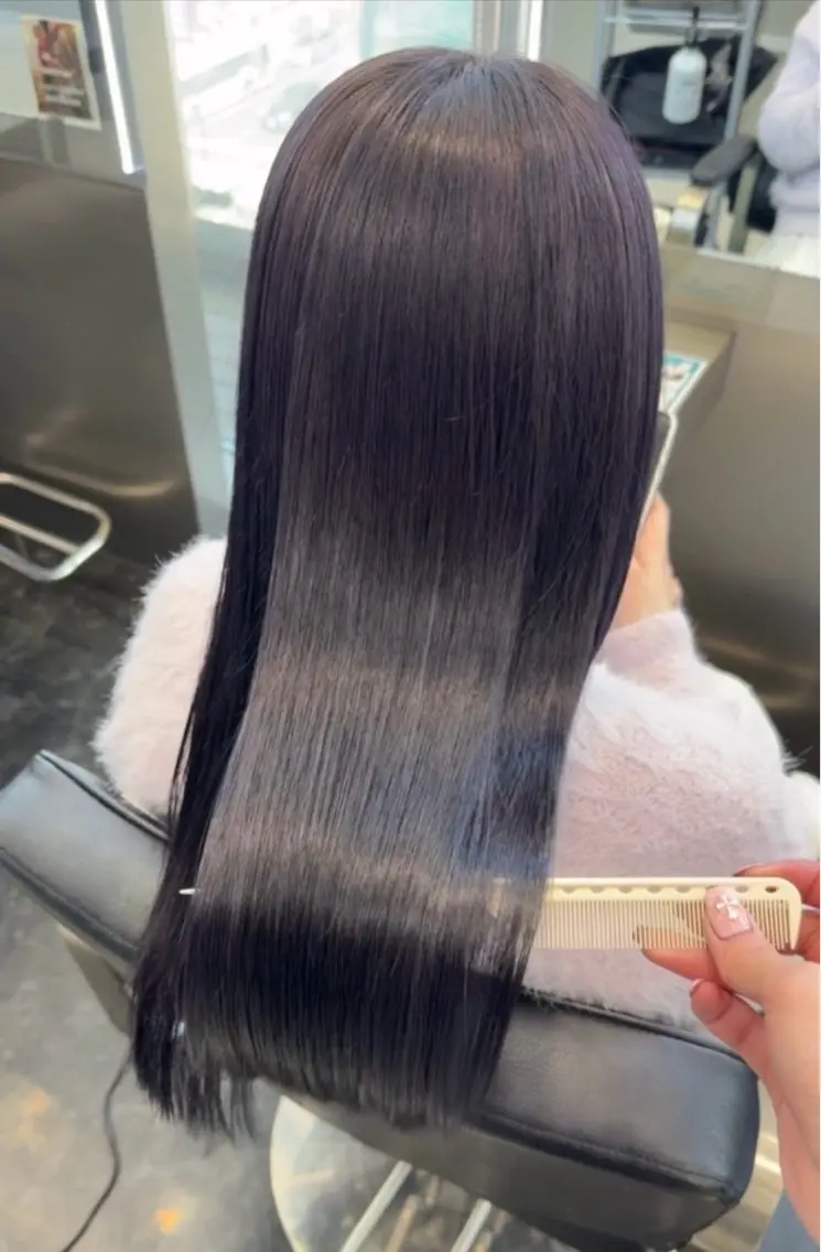 ロング カラー パーマ 【暖色カラー＋色持ち 重視】💟まなみのヘアスタイル