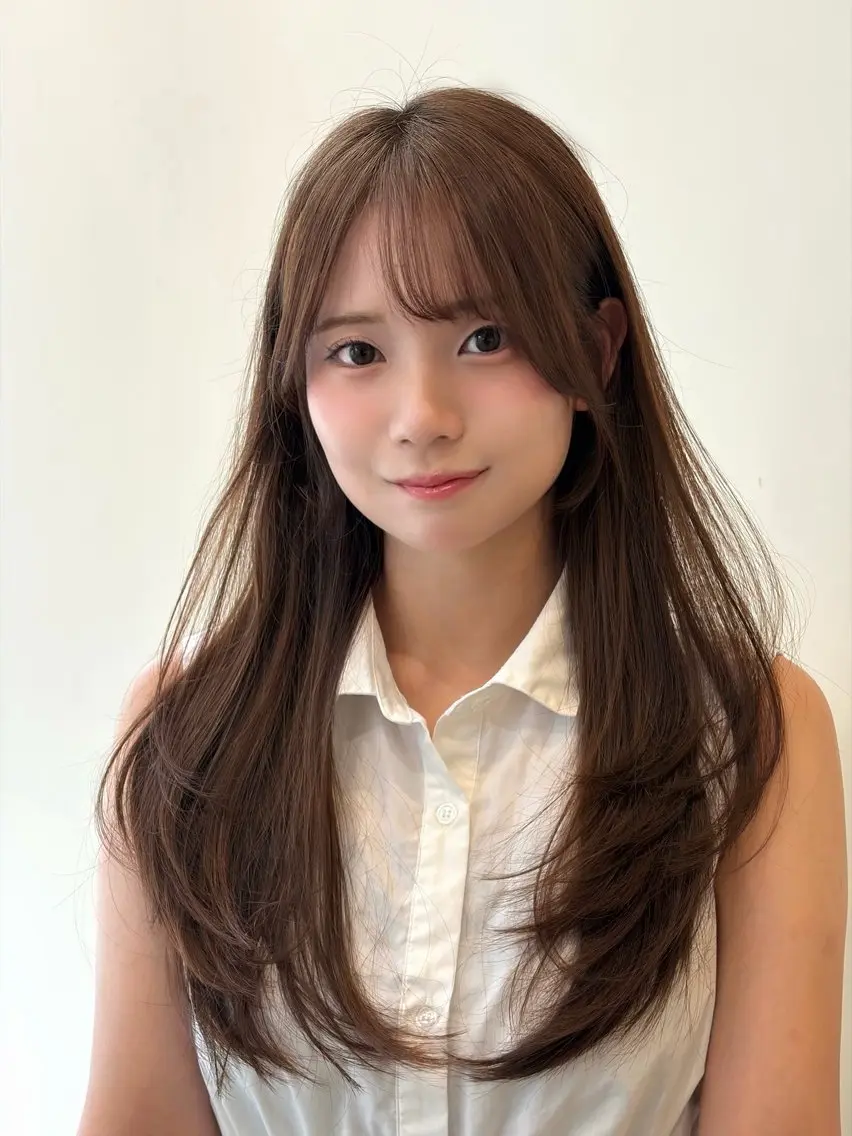 ロング カット 縮毛矯正 レイヤー/透明感 カラー💙koukiのヘアスタイル