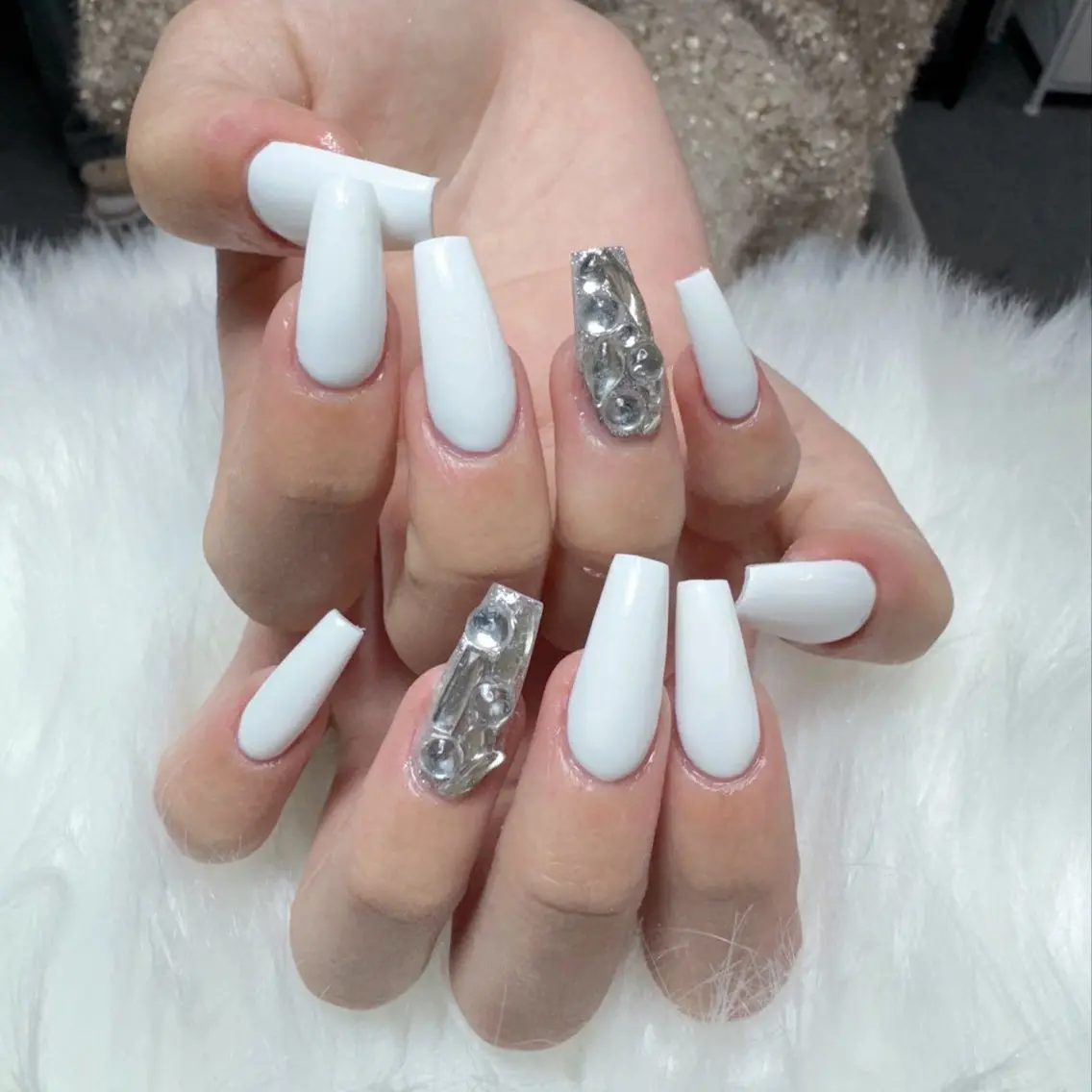 🍭【チップスカルプ】ワンカラーと2本埋め尽くし💎マグネットカラ変更可能💗の写真