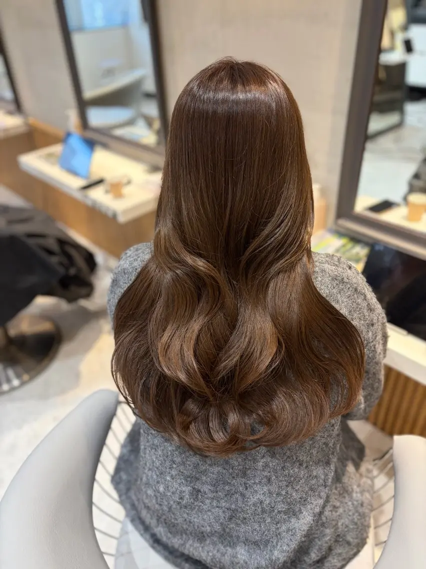 ロング カラー カット トリートメント ヘアセット/レイヤー 縮毛矯正/はるか🎀のヘアスタイル