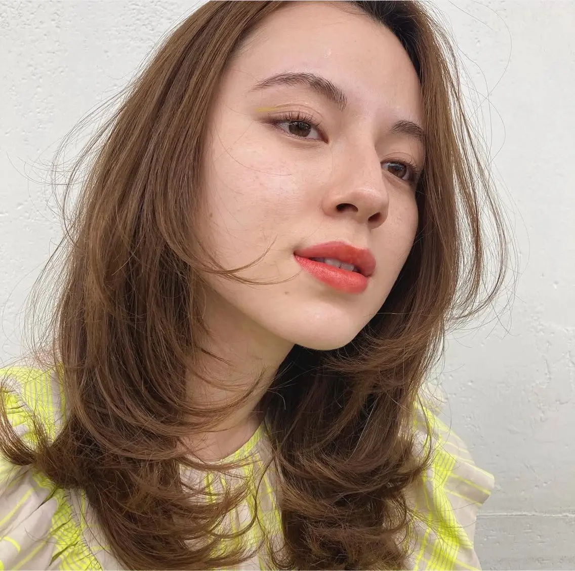 ミディアム カラー パーマ カット ヘアカラー トリートメント くせ毛・パーマ◎ ミズノアサミのヘアスタイル