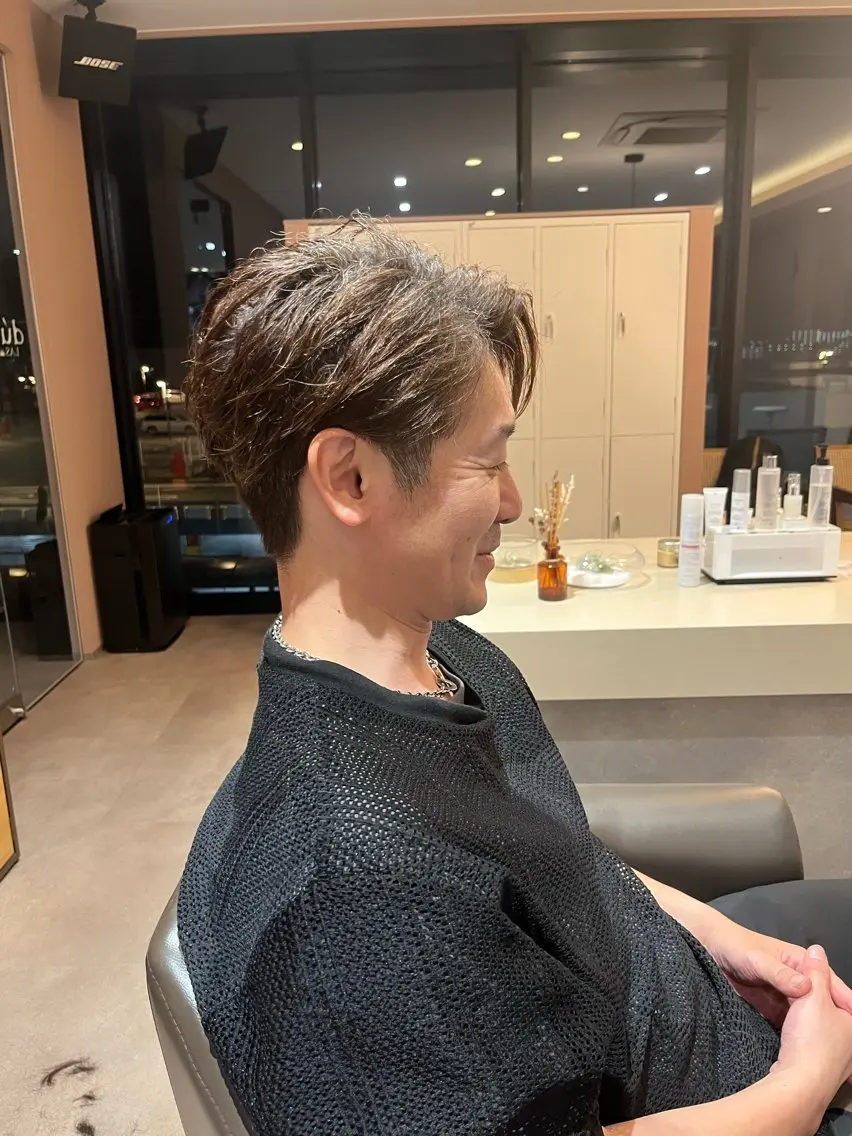 ショート メンズ マッシュ かきあげバング 坂本 翔のヘアスタイル