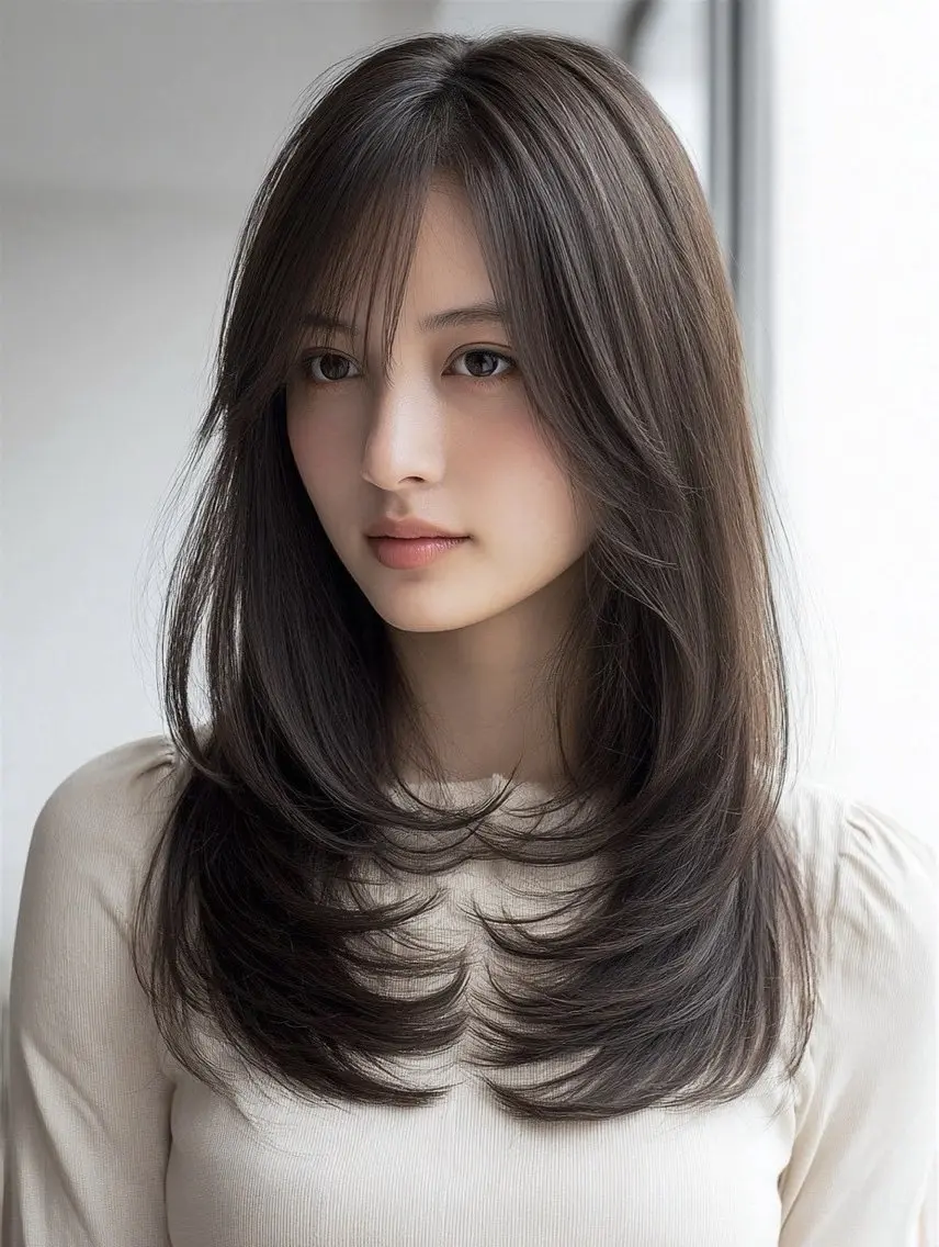 セミロング カラー ヘアカラー 韓国×艶ハイトーンが かわいい✨️リオ🍒のヘアスタイル
