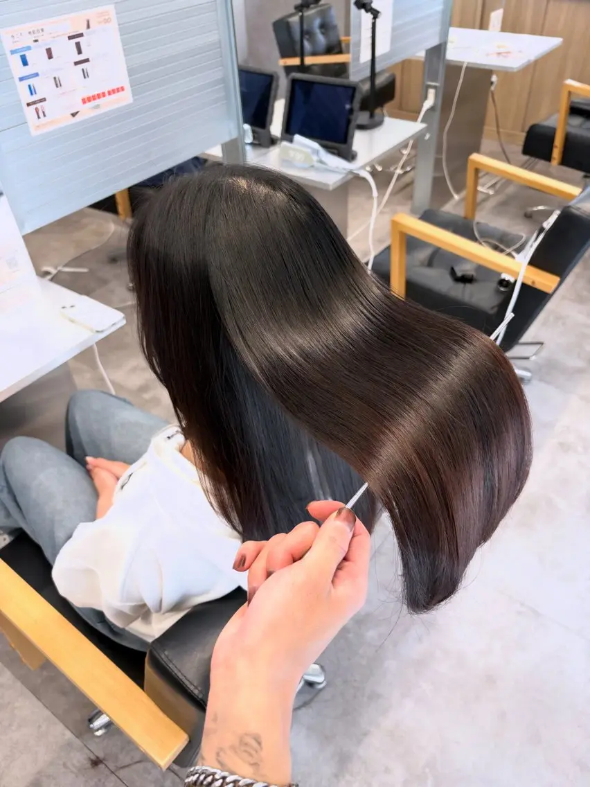 ロング 縮毛矯正 トリートメント 髪質改善矯正/似合わ せ/レイヤー/盛田のヘアスタイル
