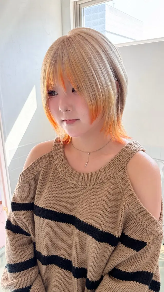 ショート カラー デザインカラー ヘアカラー レイン🌏🍀 透明感/ハイトーンのヘアスタイル