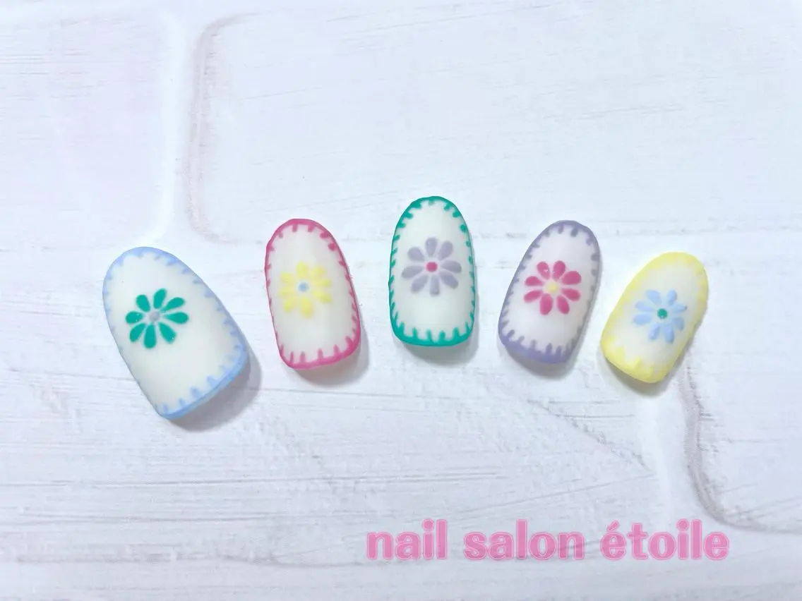 ネイル フラワーネイル ジェルネイル ハンドネイル nail salon étoileのネイルデザイン