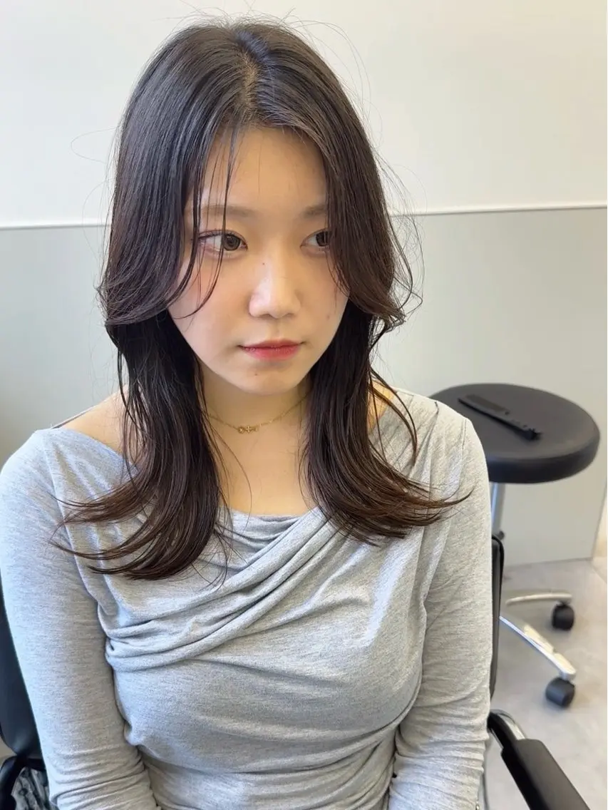 ロング 韓国風ヘア レイヤーカット トリートメント カット トリートメント 韓国ヘア🇰🇷 スズキのヘアスタイル