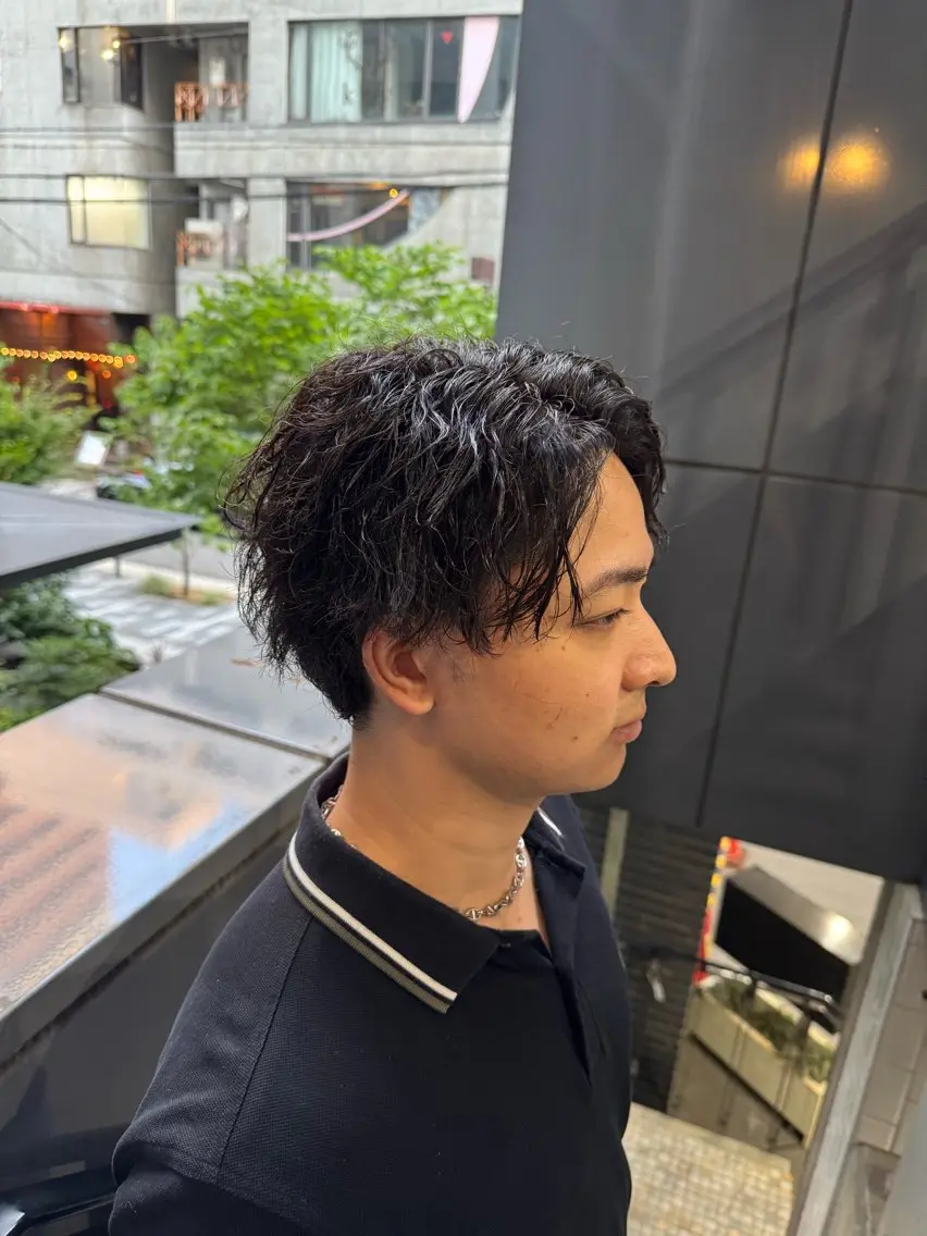 パーマ メンズ カット パーマ 河野 悠のヘアスタイル