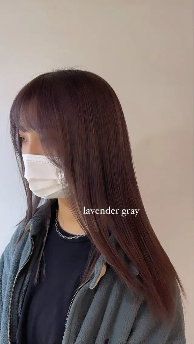 カラー ブリーチ 透明感カラー ダブルカラー グレージュ ラベンダーカラー ヘアカラー ボブ/レイヤー /河内温太のヘアスタイル