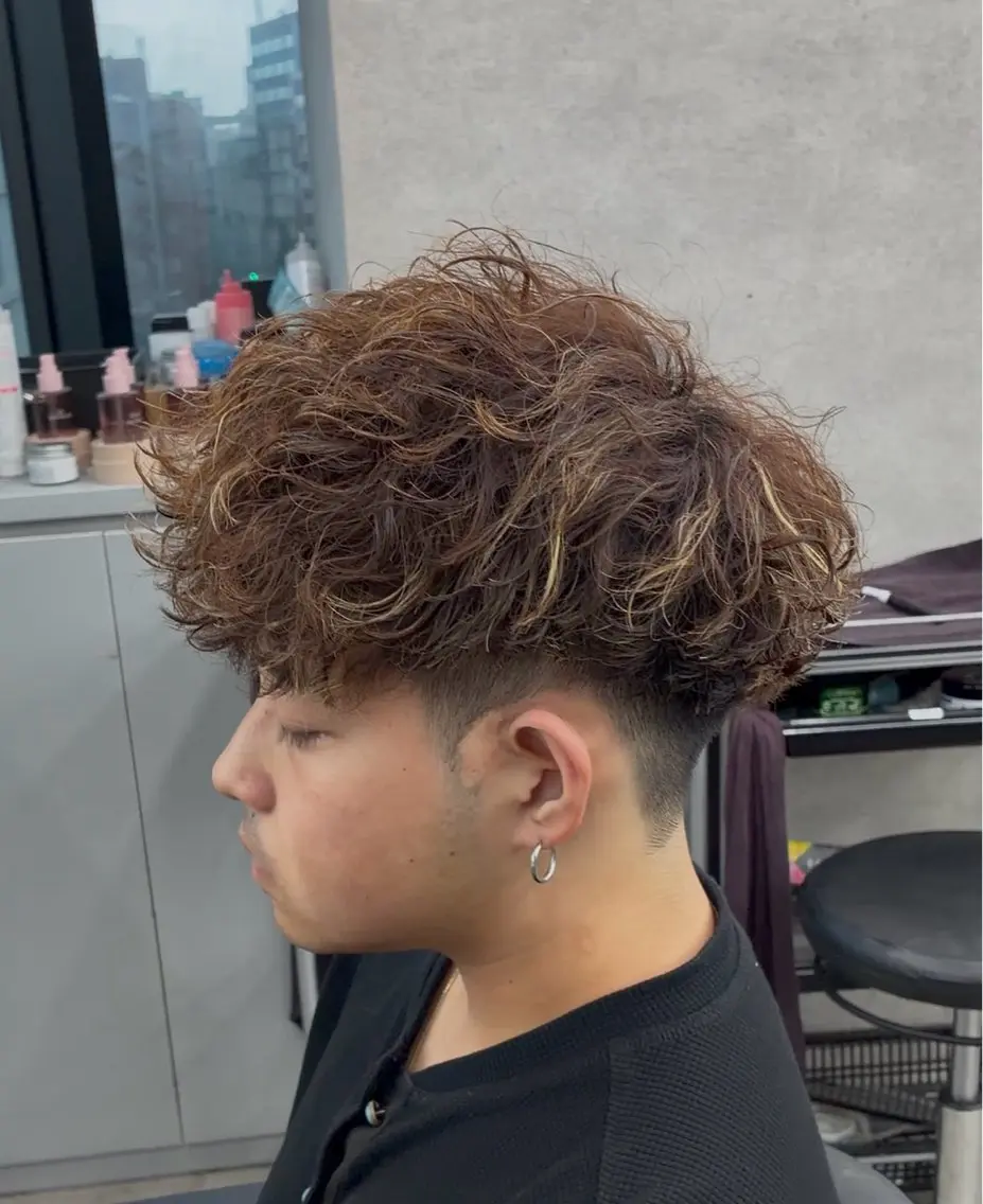 ショート パーマ メンズ スペインカール カット パーマ メンズパーマカット 達人/涼のヘアスタイル