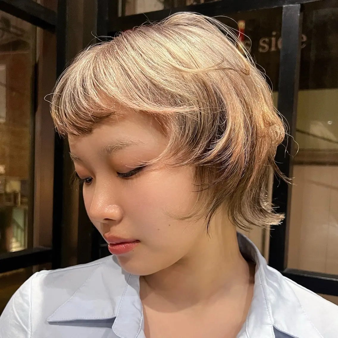 ショート カラー ブラウンカラー デザインカラー オレンジ ヘアカラー 鶴ヶ峰／透明感カラー 🌿ナンバアオイ🌿のヘアスタイル