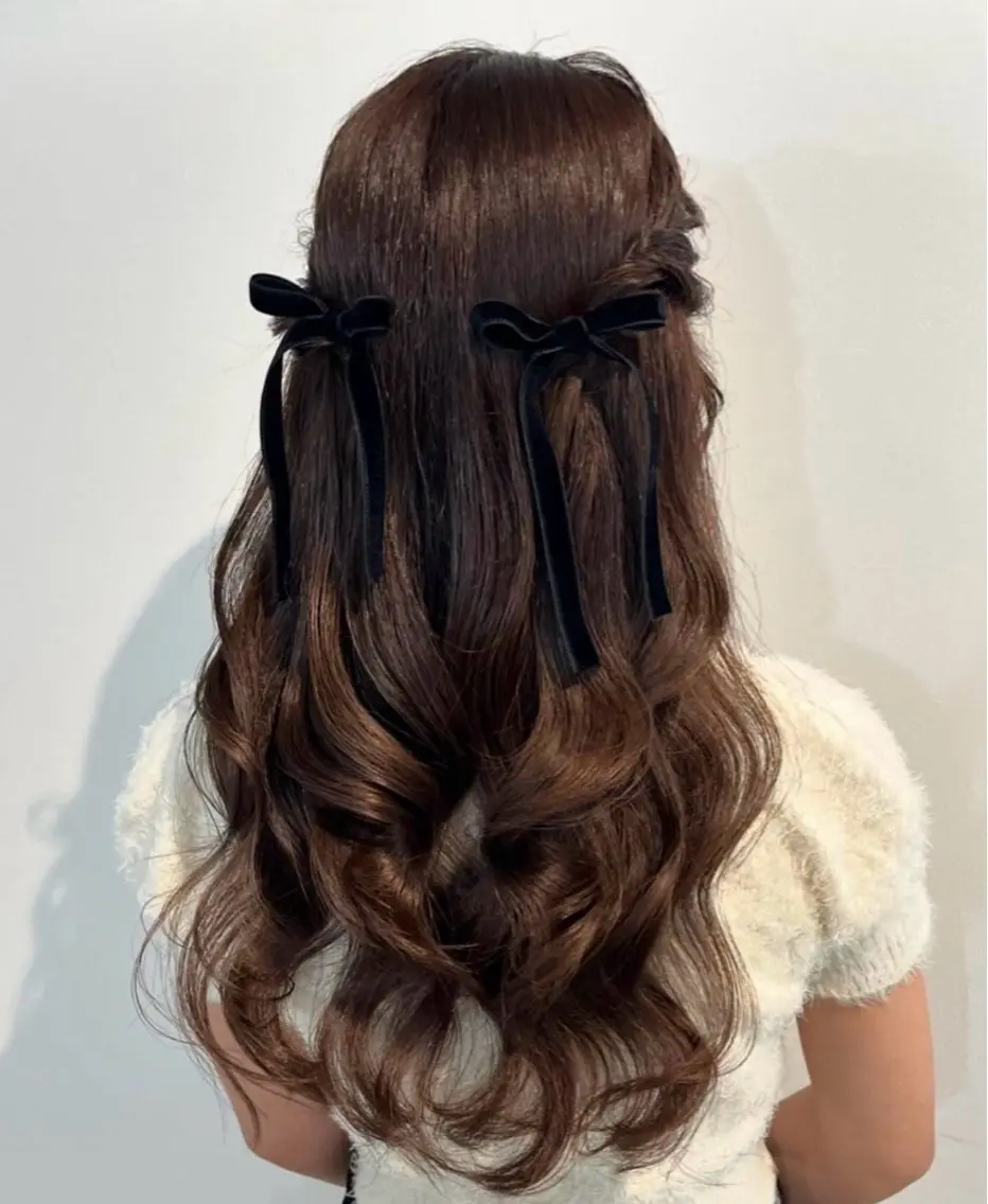 ロング ヘアアレンジ ふわモテ/艶カラー yuki♡♡のヘアスタイル
